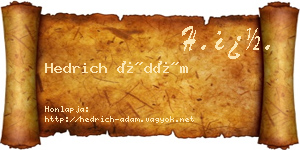 Hedrich Ádám névjegykártya